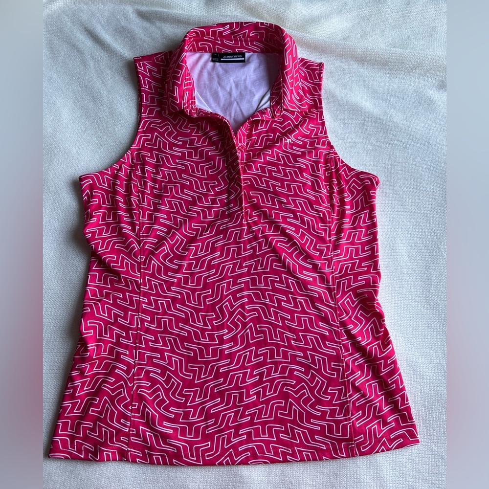 J.Lindeberg Fuchsia Geometric Tank Top